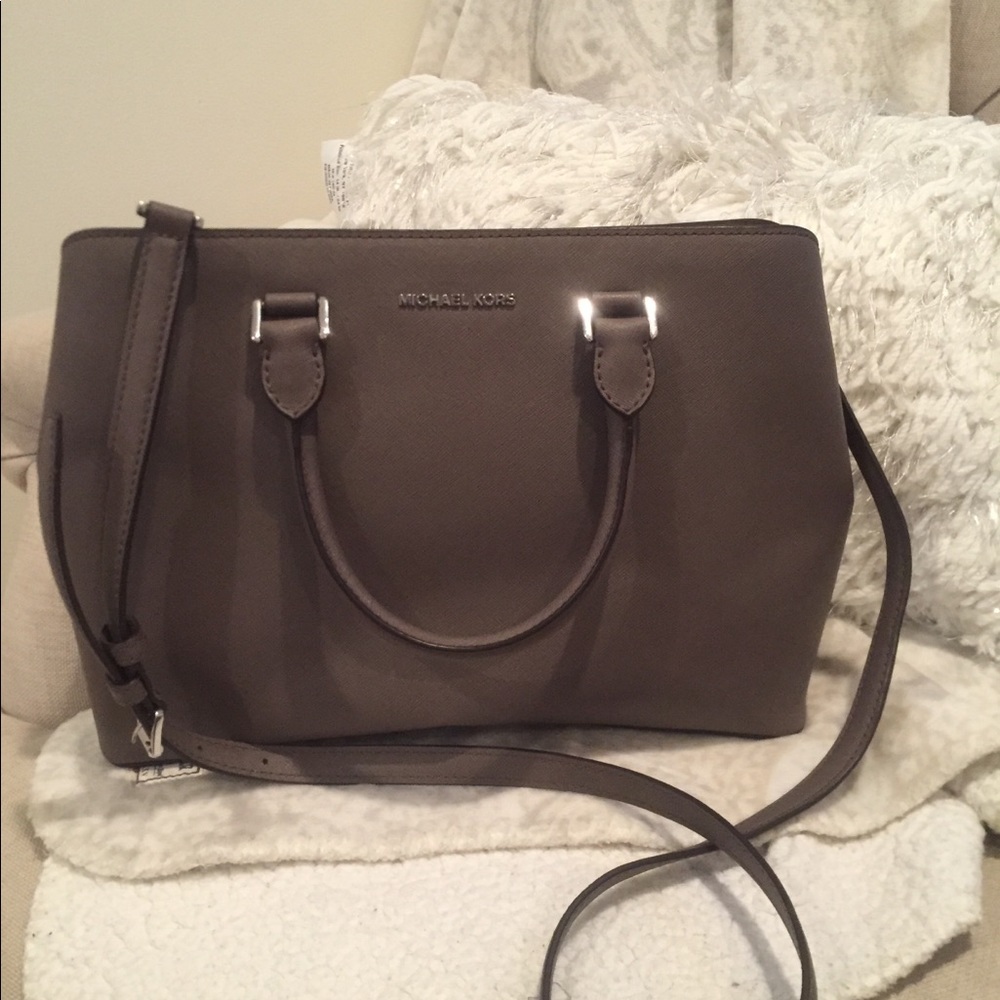 Michael Kors Large Savannah Satchel in Cinder
